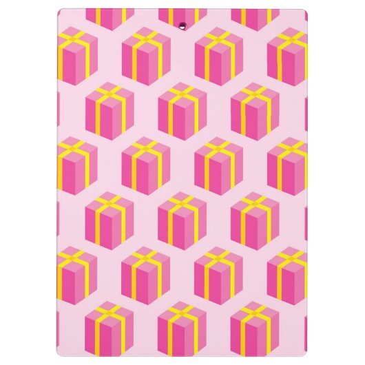 Hintergrund mit Geschenken Klemmbrett (Rückseite)