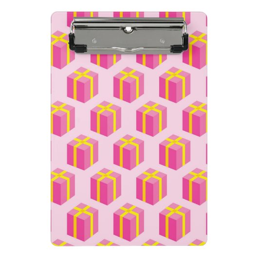 Hintergrund mit Geschenken Mini Klemmbrett (Vorderseite)