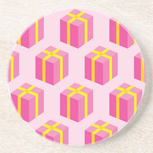 Hintergrund mit Geschenken Sandstein Untersetzer (Vorne)