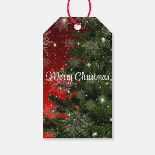 Hintergrund mit grünem Weihnachtsbaumweinlabel Geschenkanhänger (Vorderseite)