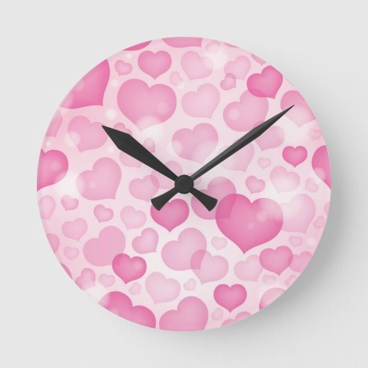 Hintergrund mit Herz Runde Wanduhr (Vorderseite)
