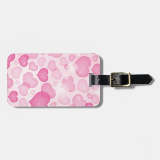 Hintergrund mit Herzen Gepäckanhänger (Vorderseite horizontal)