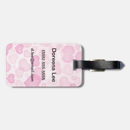 Hintergrund mit Herzen Gepäckanhänger (Rückseite horizontal)