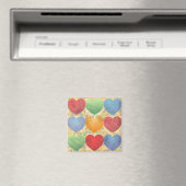 Hintergrund mit Herzen Magnet (In Situ (Geschirrspüler))