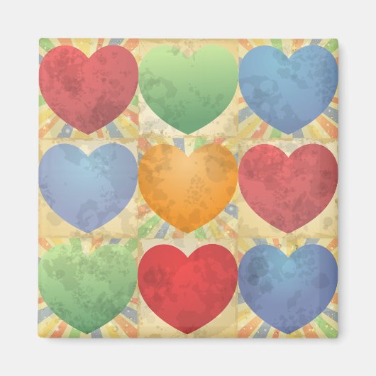 Hintergrund mit Herzen Magnet (Vorne)