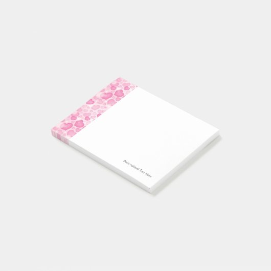 Hintergrund mit Herzen Post-it Klebezettel (angewinkelt)