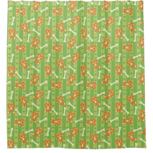 Hintergrund mit Hunden und den Knochen Duschvorhang (Vorderseite)