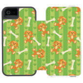 Hintergrund mit Hunden und den Knochen Incipio iPhone Geldbeutel-Hülle (Folio Geöffnet)
