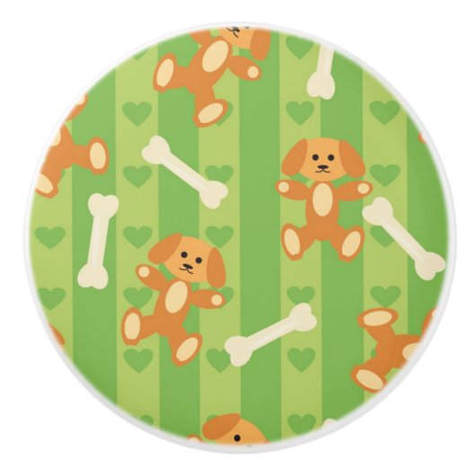 Hintergrund mit Hunden und den Knochen Keramikknauf (Vorderseite)