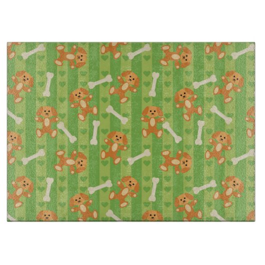 Hintergrund mit Hunden und den Knochen Schneidebrett (Vorderseite)