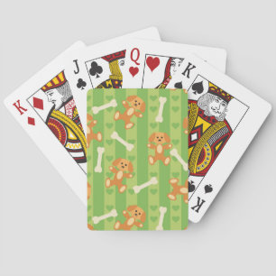 Hintergrund mit Hunden und den Knochen Spielkarten