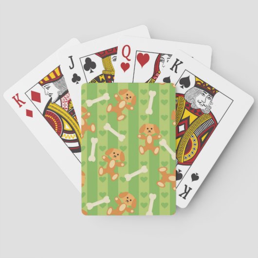Hintergrund mit Hunden und den Knochen Spielkarten (Rückseite)