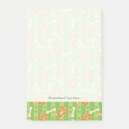 Hintergrund mit Hunden und Knochen Post-it Klebezettel (Vorderseite)