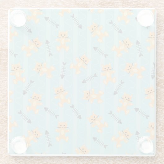 Hintergrund mit Katzen Glasuntersetzer (Rückseite)