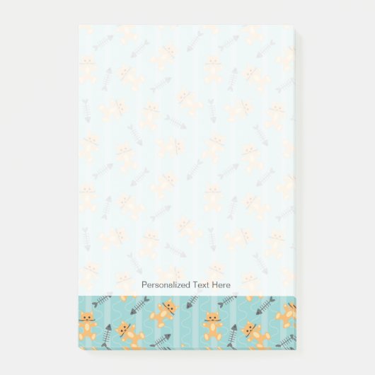 Hintergrund mit Katzen Post-it Klebezettel (Vorderseite)