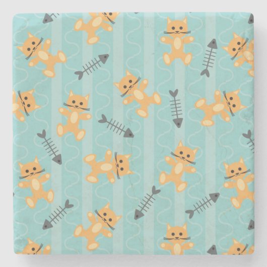 Hintergrund mit Katzen Steinuntersetzer (Vorderseite)