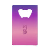 Hintergrund mit lila und rosa Farbverlauf Geldbeutel Flaschenöffner (Vorderseite)