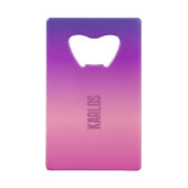 Hintergrund mit lila und rosa Farbverlauf Geldbeutel Flaschenöffner (Rückseite)