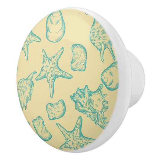 Hintergrund mit Muscheln. Hand gezeichnet 2 Keramikknauf (Rechts)