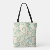 Hintergrund mit Muscheln. Hand gezeichnet 2 Tasche (Rückseite)