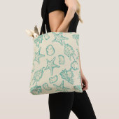 Hintergrund mit Muscheln. Hand gezeichnet 2 Tasche (Von Nahem)