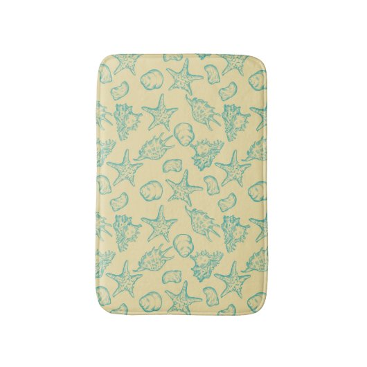 Hintergrund mit Muscheln. Hand gezeichnet Badematte (Vorderseite Vertikal)