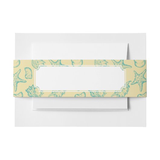 Hintergrund mit Muscheln. Hand gezeichnet Einladungsbanderole (Vorderseite Beispiel)