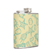 Hintergrund mit Muscheln. Hand gezeichnet Flachmann (Rechts)