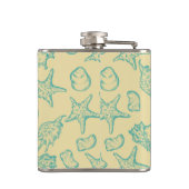 Hintergrund mit Muscheln. Hand gezeichnet Flachmann (Rückseite)