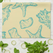 Hintergrund mit Muscheln. Hand gezeichnet Geschirrtuch (Gefaltet)