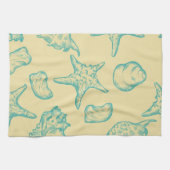 Hintergrund mit Muscheln. Hand gezeichnet Geschirrtuch (Horizontal)