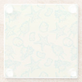 Hintergrund mit Muscheln. Hand gezeichnet Glasuntersetzer (Rückseite)