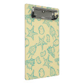 Hintergrund mit Muscheln. Hand gezeichnet Mini Klemmbrett (Schrägansicht)