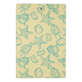 Hintergrund mit Muscheln. Hand gezeichnet Mini Klemmbrett (Rückseite)