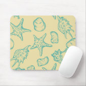 Hintergrund mit Muscheln. Hand gezeichnet Mousepad (Mit Mouse)