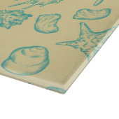 Hintergrund mit Muscheln. Hand gezeichnet Schneidebrett (Ecke)
