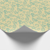 Hintergrund mit Muscheln. Handgezeichnet Geschenkpapier (Ecke)