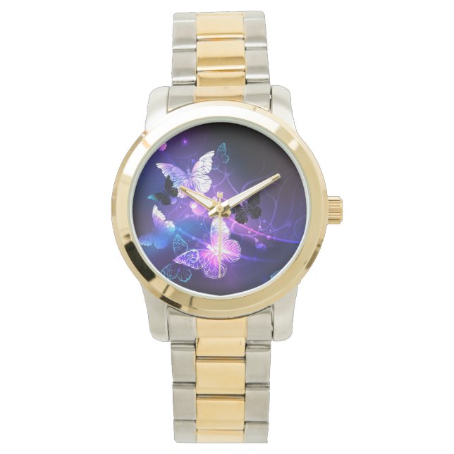 Hintergrund mit Nachtschmetterlingen Armbanduhr (Vorderseite)