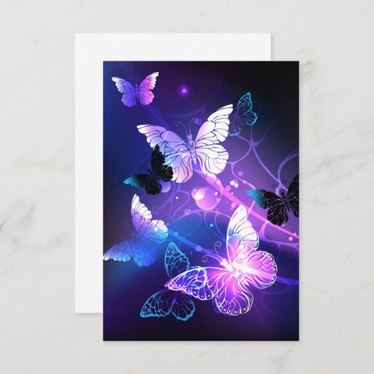 Hintergrund mit Nachtschmetterlingen Dankeskarte (Vorne/Hinten)