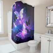 Hintergrund mit Nachtschmetterlingen Duschvorhang (Beispiel)