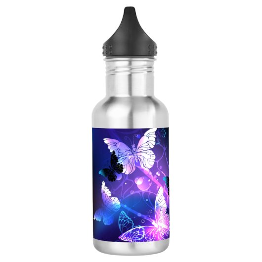 Hintergrund mit Nachtschmetterlingen Edelstahlflasche (Links)