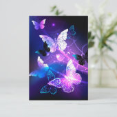 Hintergrund mit Nachtschmetterlingen Einladung (Stehend Vorderseite)