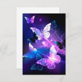 Hintergrund mit Nachtschmetterlingen Einladung (Vorne/Hinten)