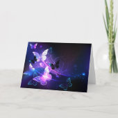 Hintergrund mit Nachtschmetterlingen Einladung (Vorderseite)