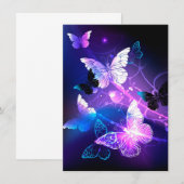 Hintergrund mit Nachtschmetterlingen Einladung (Vorne/Hinten)