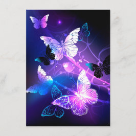 Hintergrund mit Nachtschmetterlingen Einladung