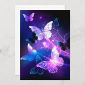 Hintergrund mit Nachtschmetterlingen Einladung (Vorne/Hinten)