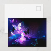 Hintergrund mit Nachtschmetterlingen Einladungspostkarte (Vorne/Hinten)
