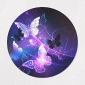 Hintergrund mit Nachtschmetterlingen Etiketten (Design 1)