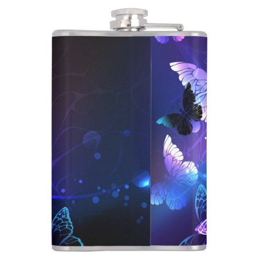 Hintergrund mit Nachtschmetterlingen Flachmann (Rückseite)